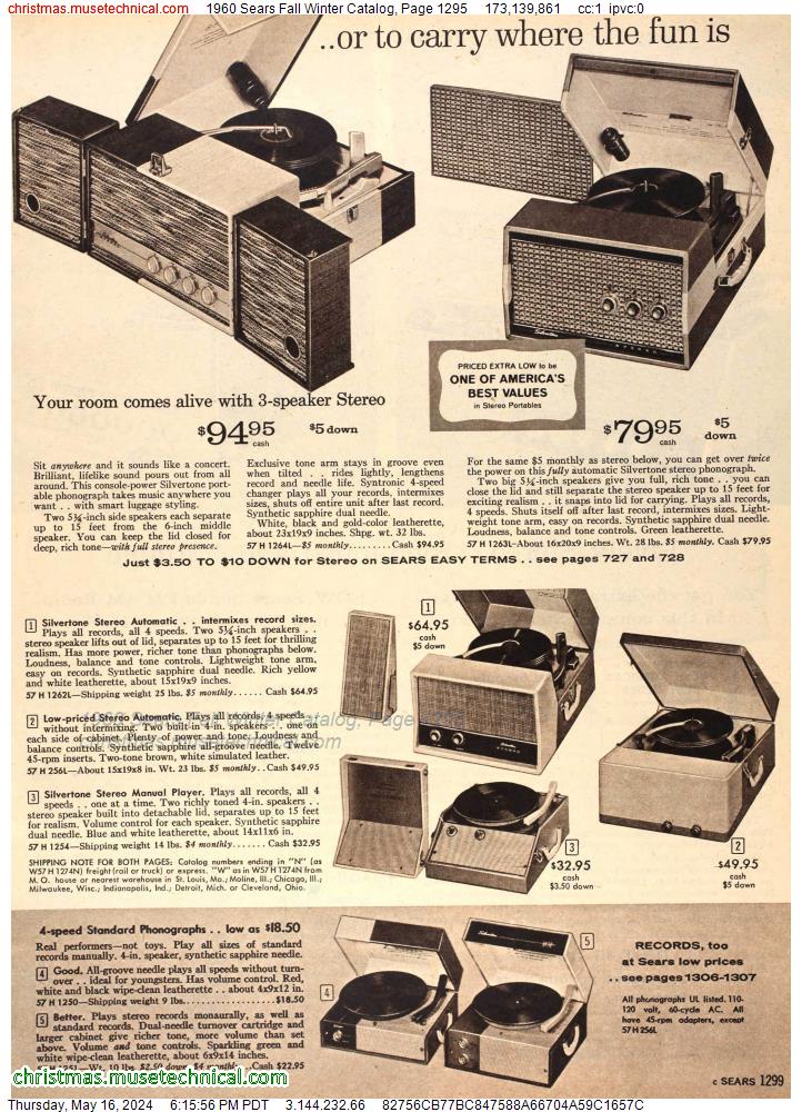 1960 Sears Fall Winter Catalog, Page 1295