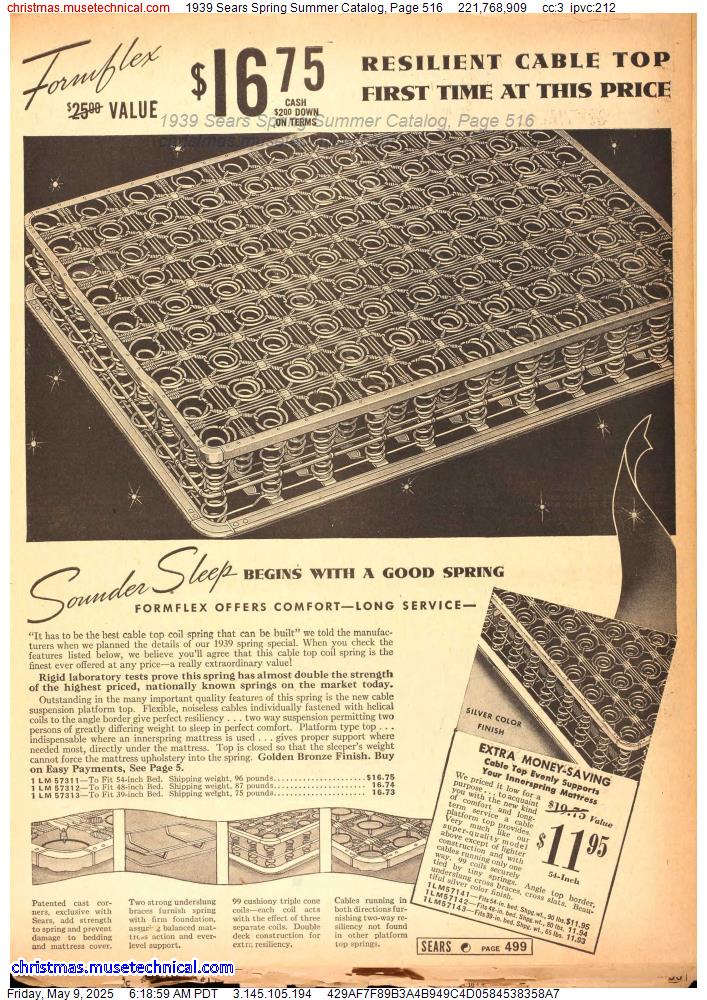 1939 Sears Spring Summer Catalog, Page 516