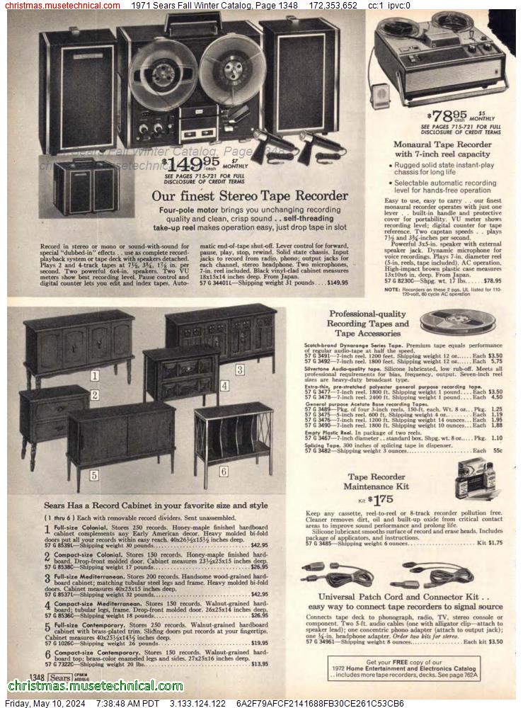 1971 Sears Fall Winter Catalog, Page 1348