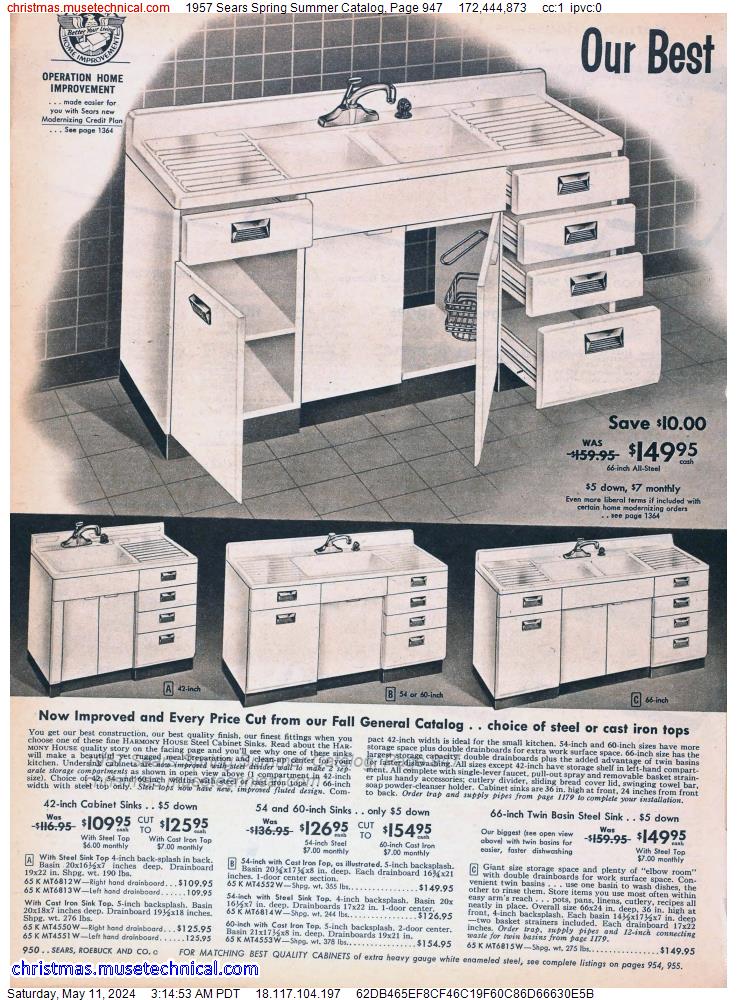 1957 Sears Spring Summer Catalog, Page 947