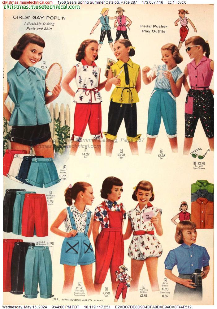 1956 Sears Spring Summer Catalog, Page 287
