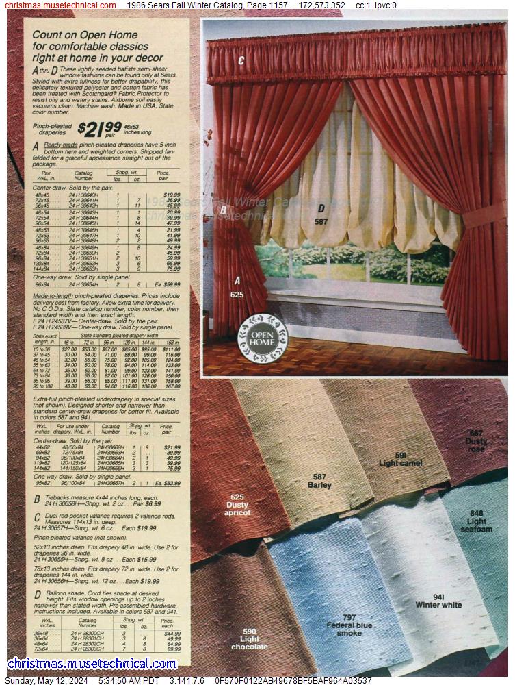 1986 Sears Fall Winter Catalog, Page 1157
