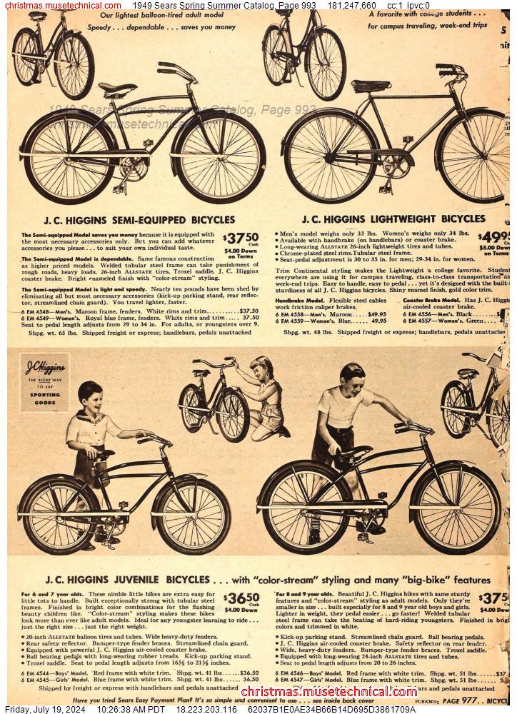 1949 Sears Spring Summer Catalog, Page 993