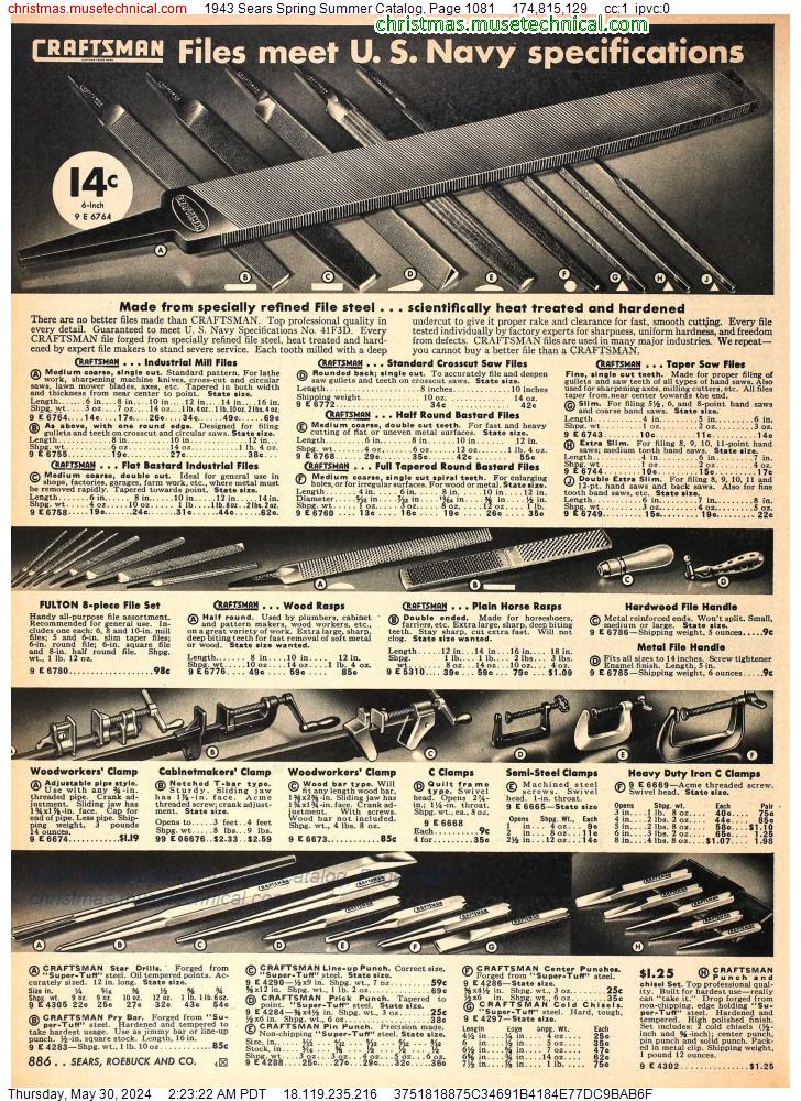 1943 Sears Spring Summer Catalog, Page 1081