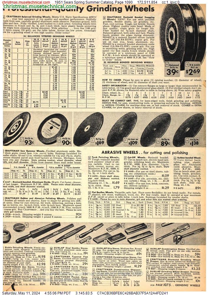 1951 Sears Spring Summer Catalog, Page 1090