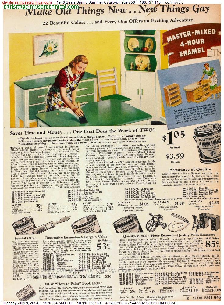 1940 Sears Spring Summer Catalog, Page 756