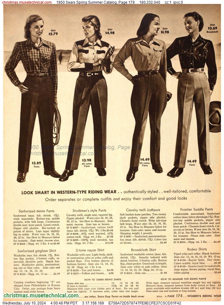 1950 Sears Spring Summer Catalog, Page 178