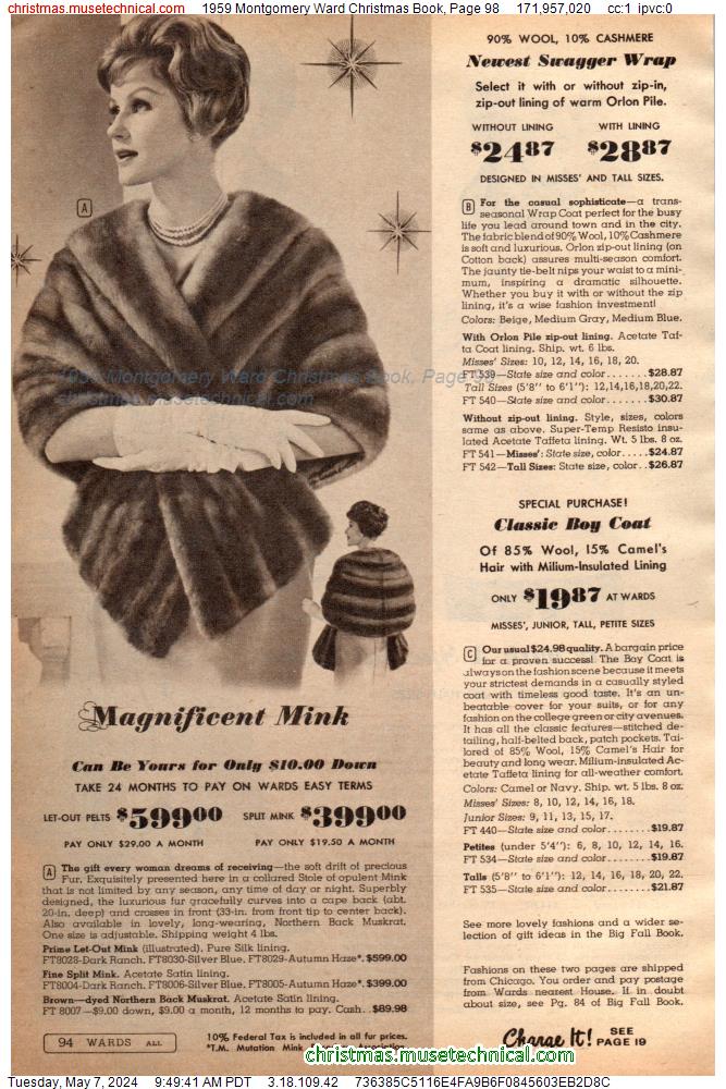 1959 Montgomery Ward Christmas Book, Page 98