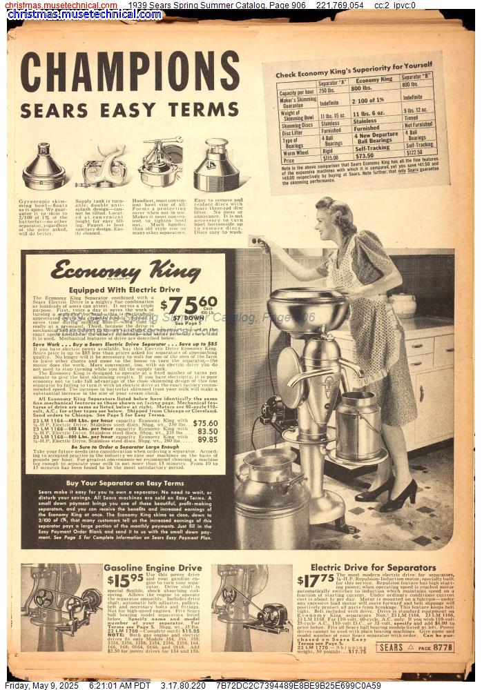 1939 Sears Spring Summer Catalog, Page 906