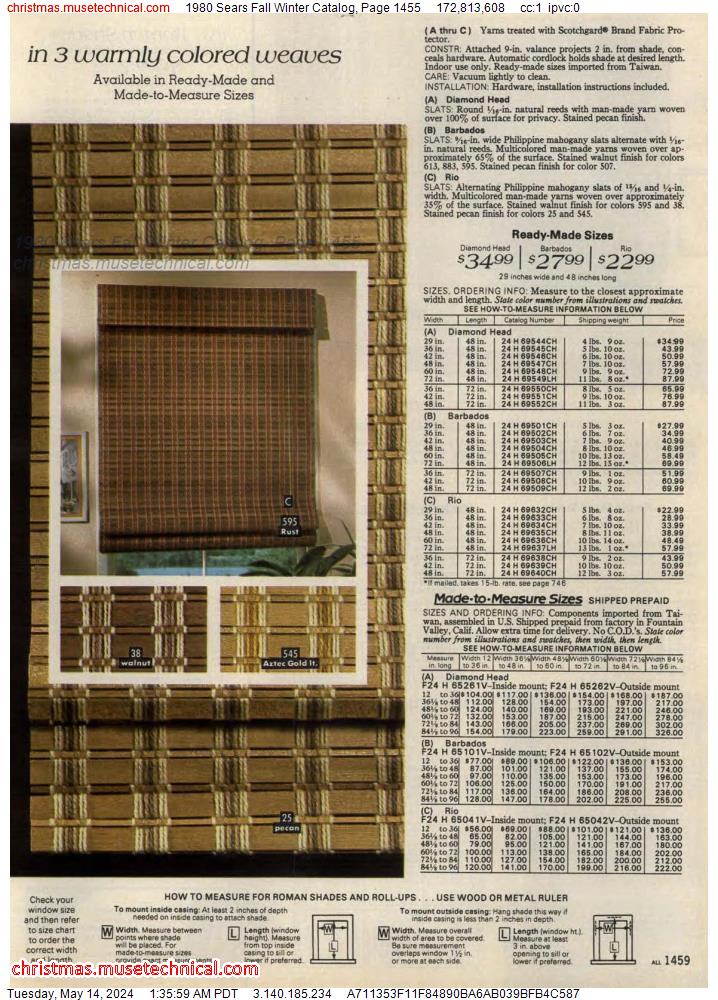 1980 Sears Fall Winter Catalog, Page 1455