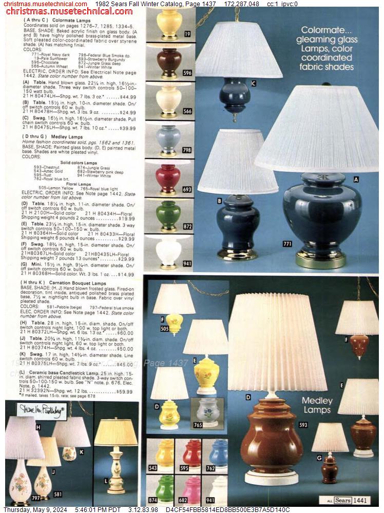 1982 Sears Fall Winter Catalog, Page 1437