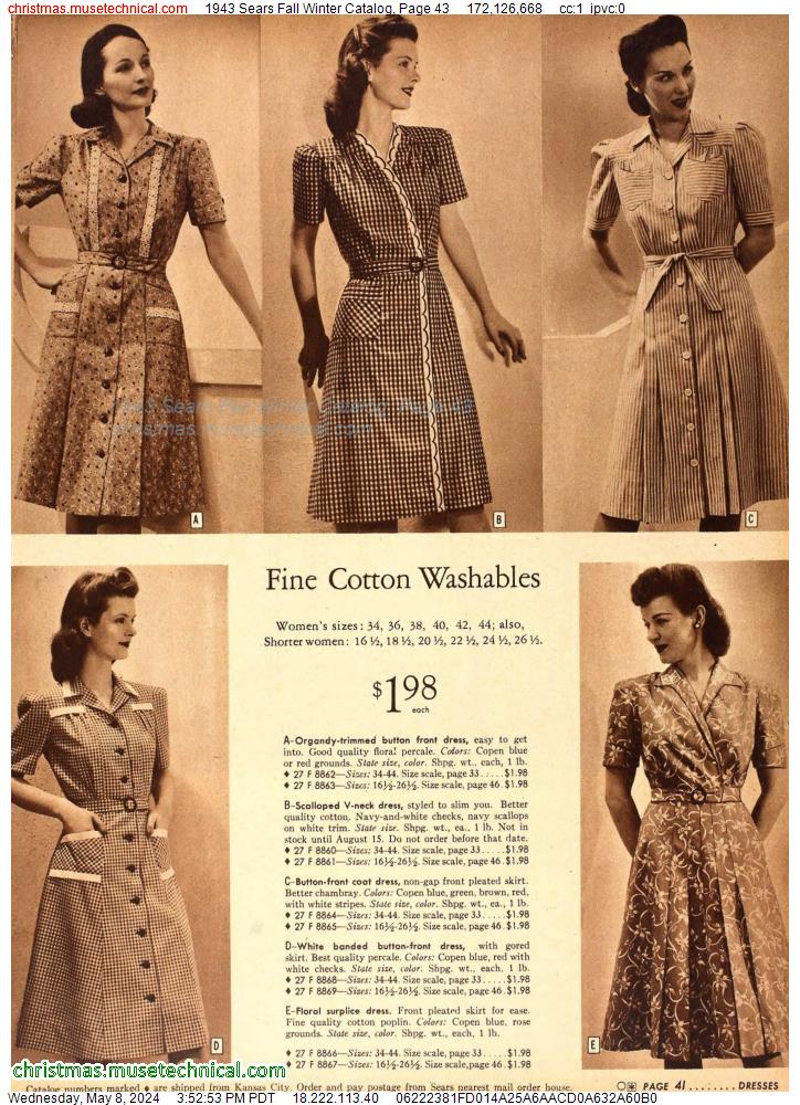 1943 Sears Fall Winter Catalog, Page 43