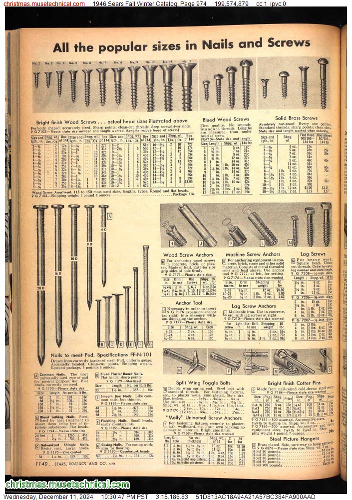 1946 Sears Fall Winter Catalog, Page 974