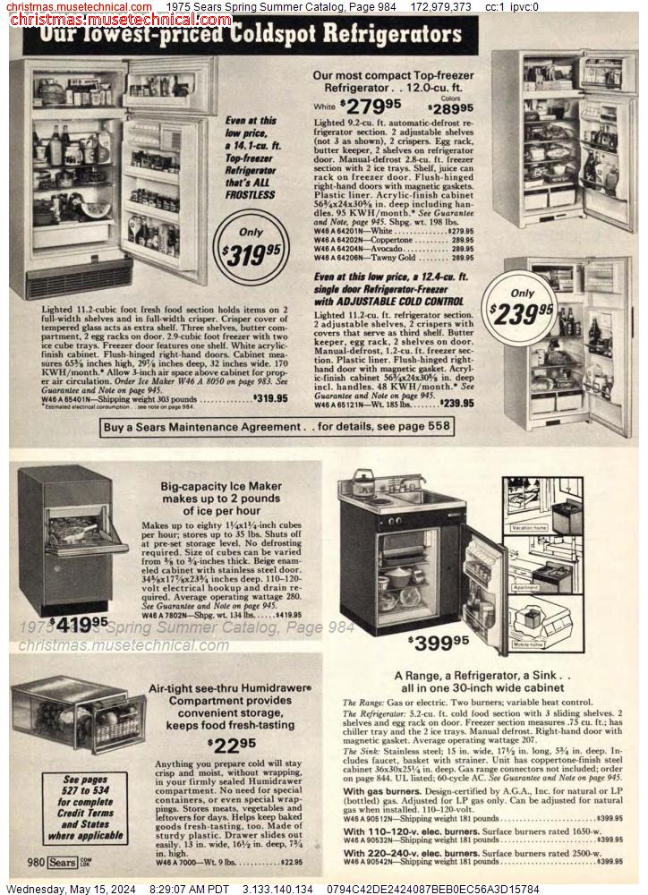 1975 Sears Spring Summer Catalog, Page 984