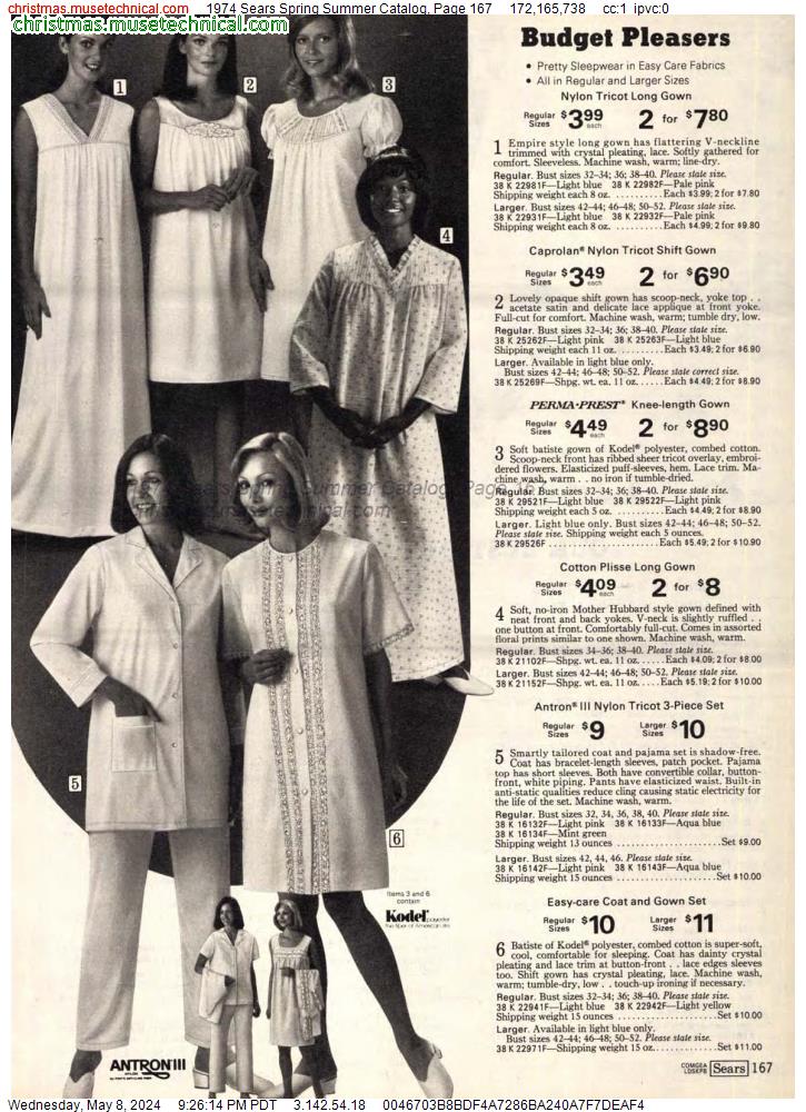 1974 Sears Spring Summer Catalog, Page 167