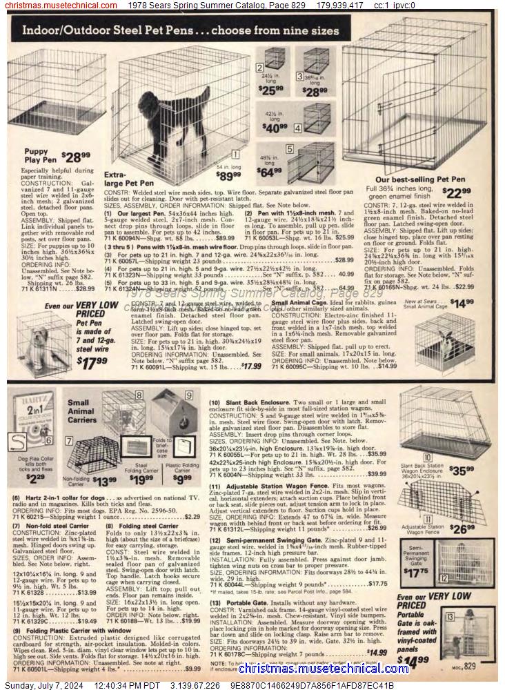 1978 Sears Spring Summer Catalog, Page 829