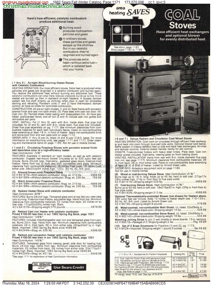 1982 Sears Fall Winter Catalog, Page 1171