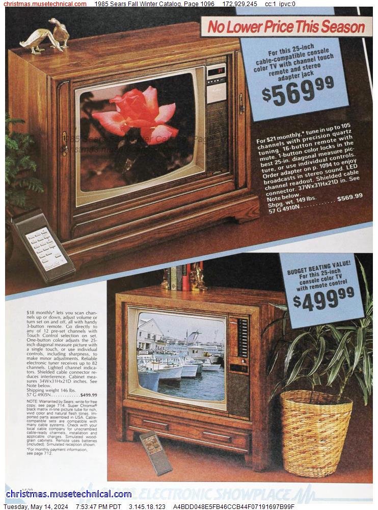 1985 Sears Fall Winter Catalog, Page 1096