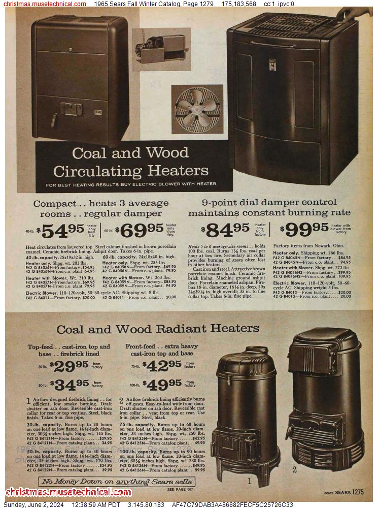 1965 Sears Fall Winter Catalog, Page 1279