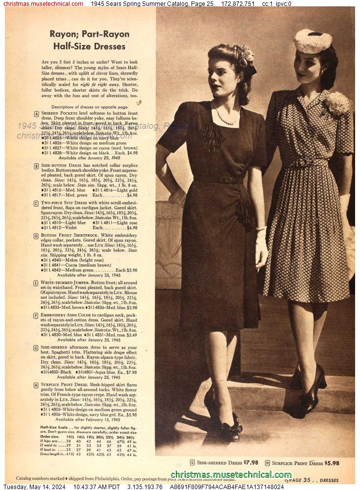 1945 Sears Spring Summer Catalog, Page 25