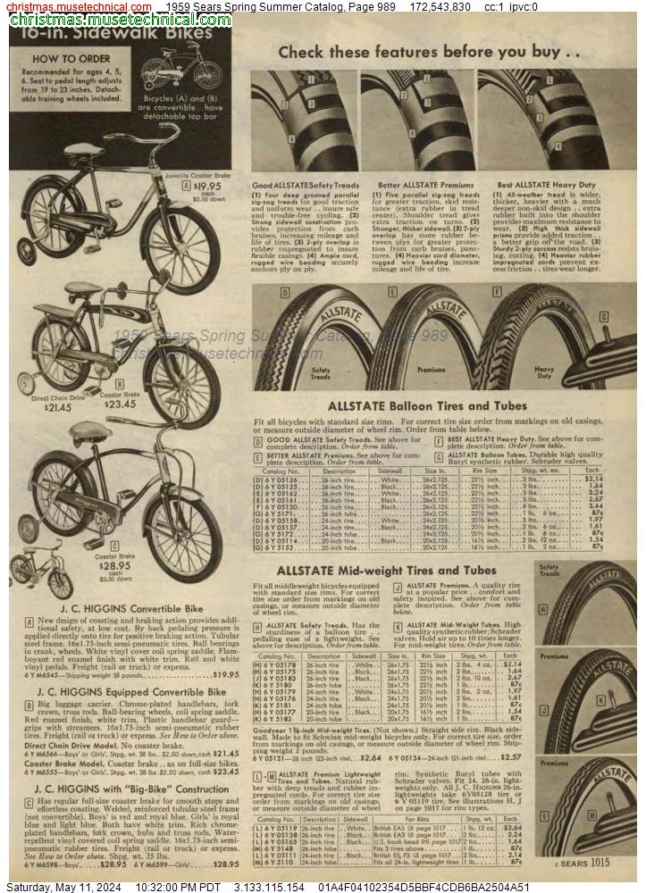 1959 Sears Spring Summer Catalog, Page 989
