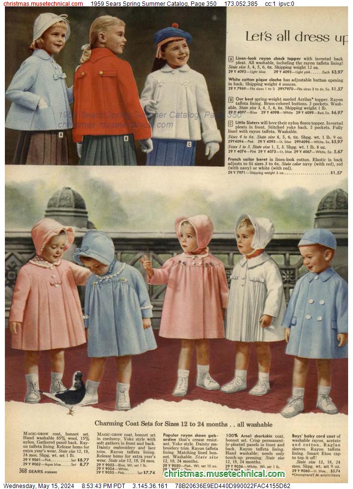 1959 Sears Spring Summer Catalog, Page 350