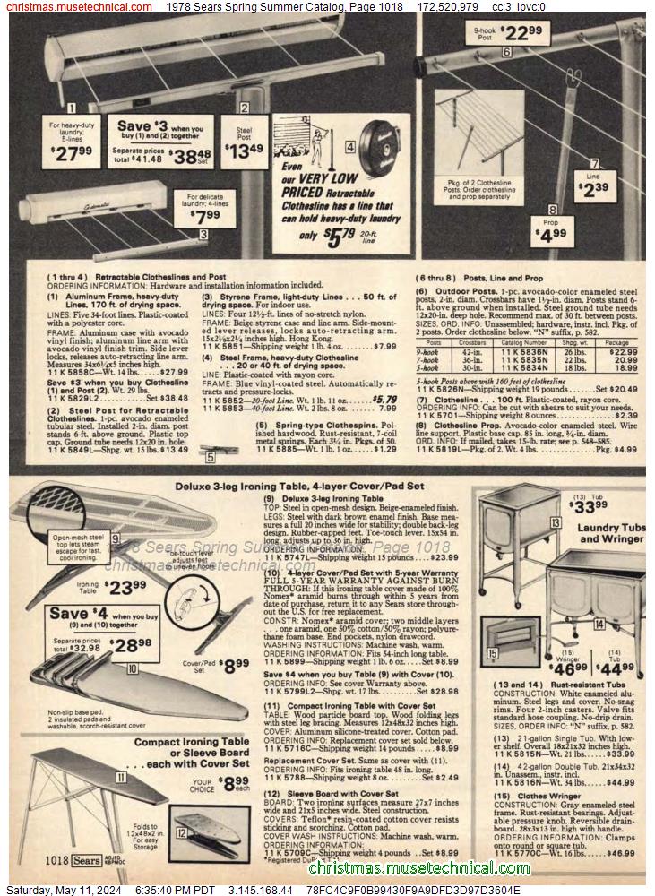 1978 Sears Spring Summer Catalog, Page 1018