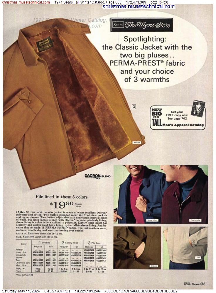 1971 Sears Fall Winter Catalog, Page 683