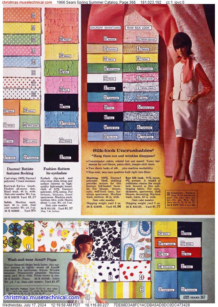 1966 Sears Spring Summer Catalog, Page 366