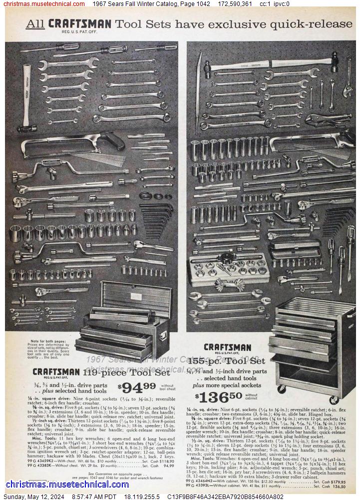 1967 Sears Fall Winter Catalog, Page 1042