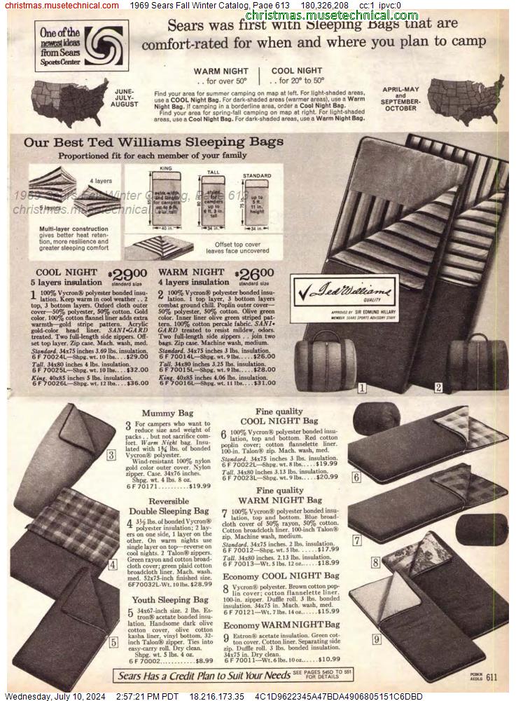 1969 Sears Fall Winter Catalog, Page 613