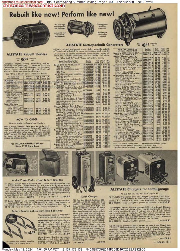 1959 Sears Spring Summer Catalog, Page 1083