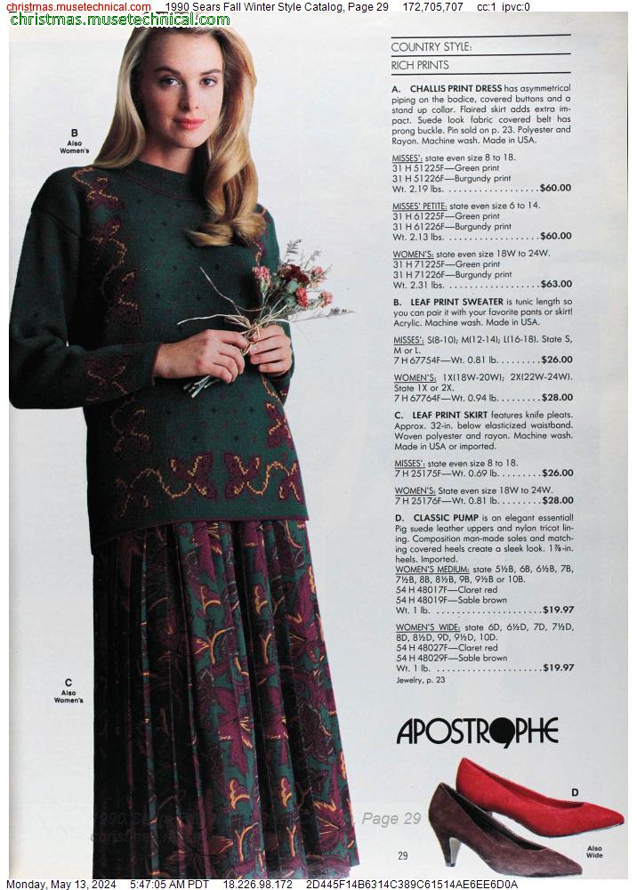 1990 Sears Fall Winter Style Catalog, Page 29
