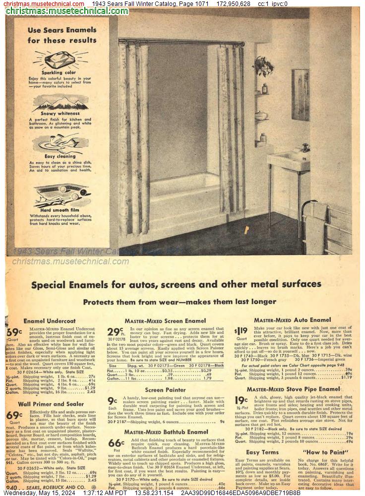 1943 Sears Fall Winter Catalog, Page 1071