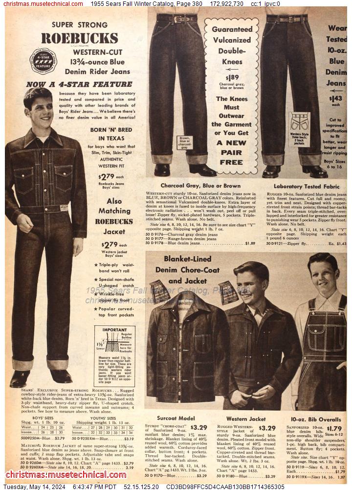 1955 Sears Fall Winter Catalog, Page 380