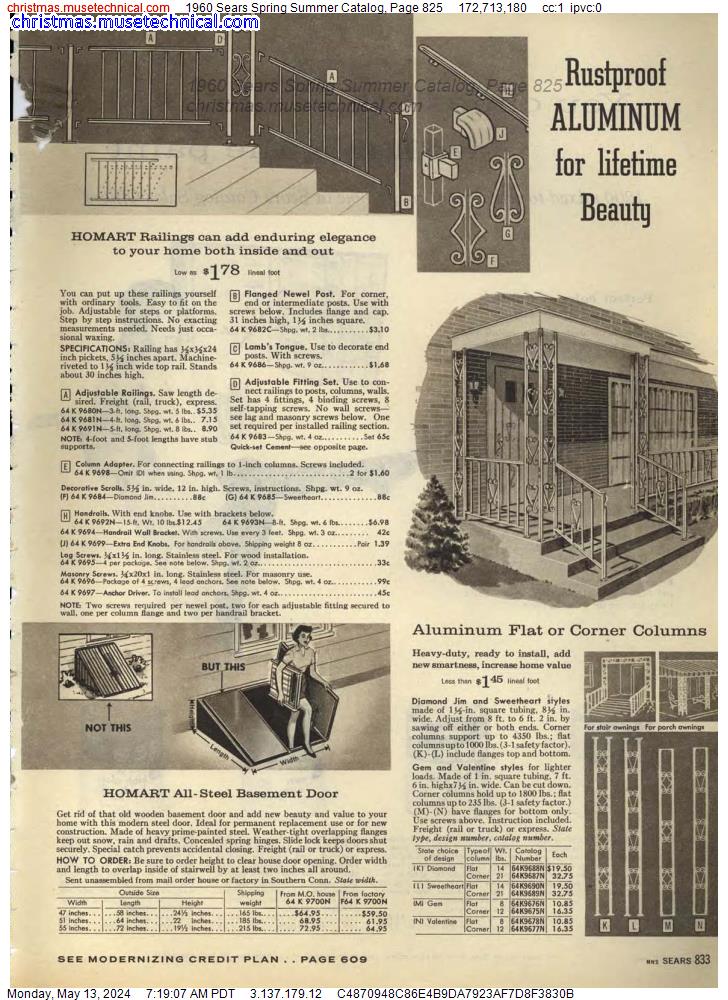 1960 Sears Spring Summer Catalog, Page 825