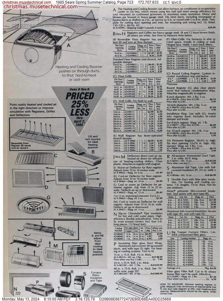 1985 Sears Spring Summer Catalog, Page 723