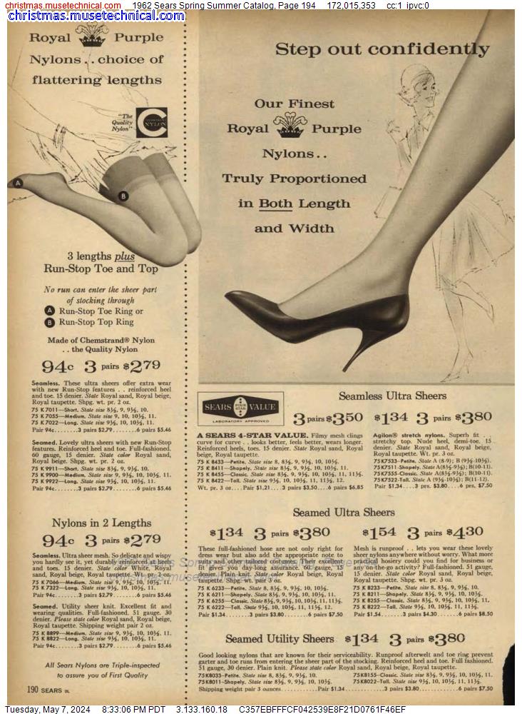 1962 Sears Spring Summer Catalog, Page 194
