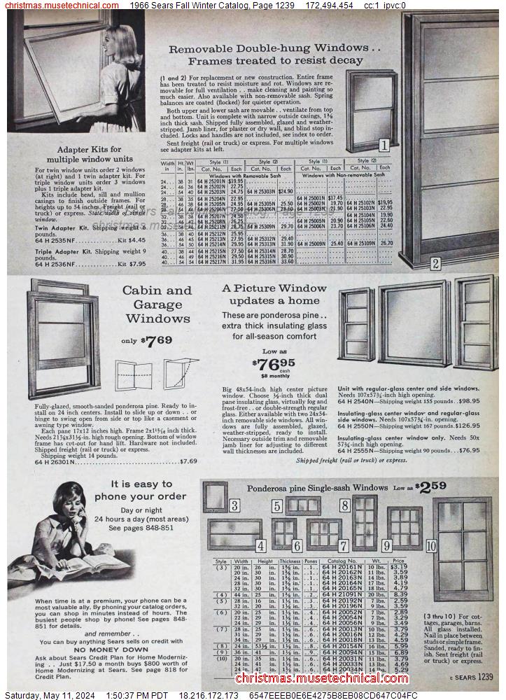 1966 Sears Fall Winter Catalog, Page 1239