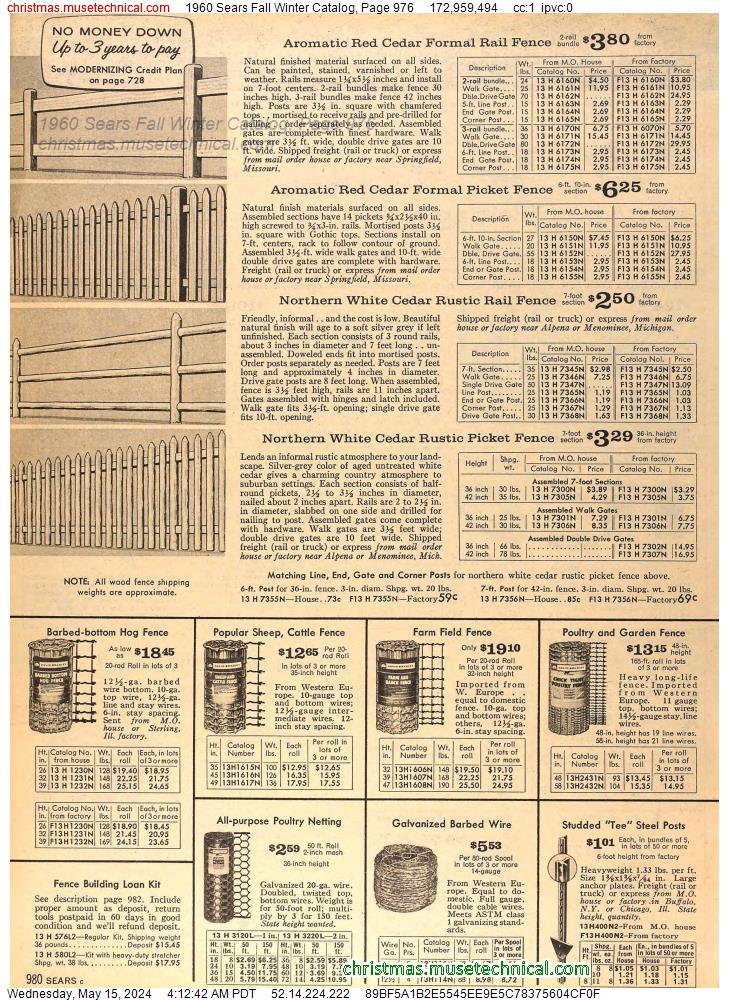 1960 Sears Fall Winter Catalog, Page 976