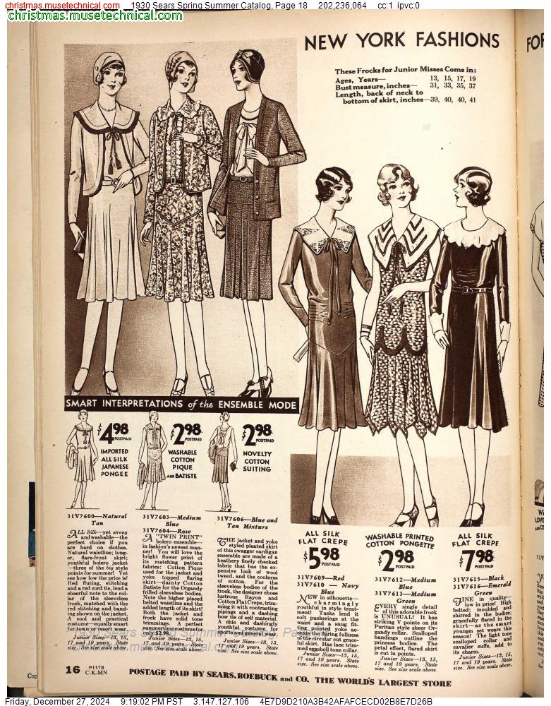 1930 Sears Spring Summer Catalog, Page 18