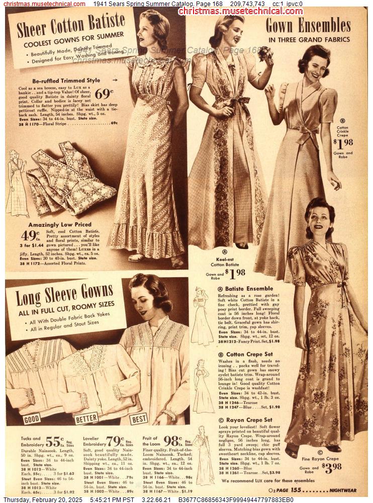 1941 Sears Spring Summer Catalog, Page 168