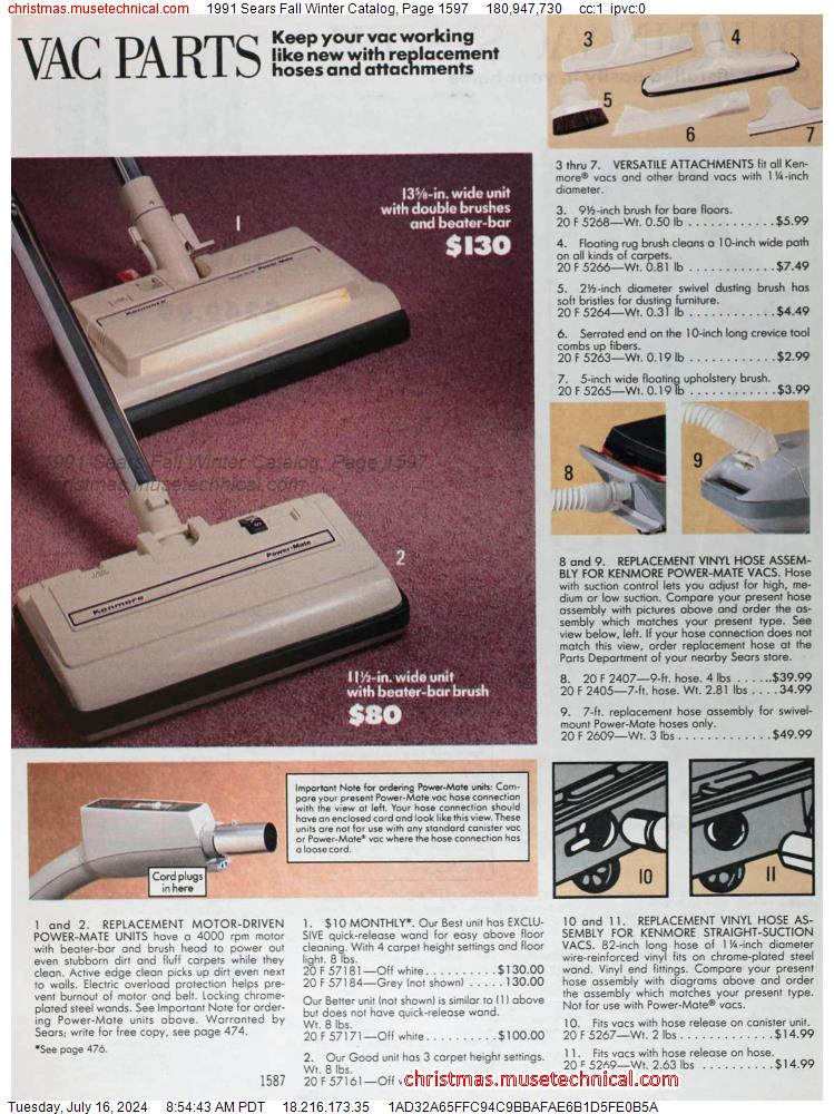 1991 Sears Fall Winter Catalog, Page 1597