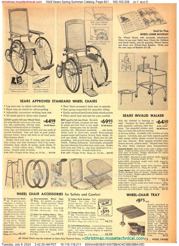 1949 Sears Spring Summer Catalog, Page 821