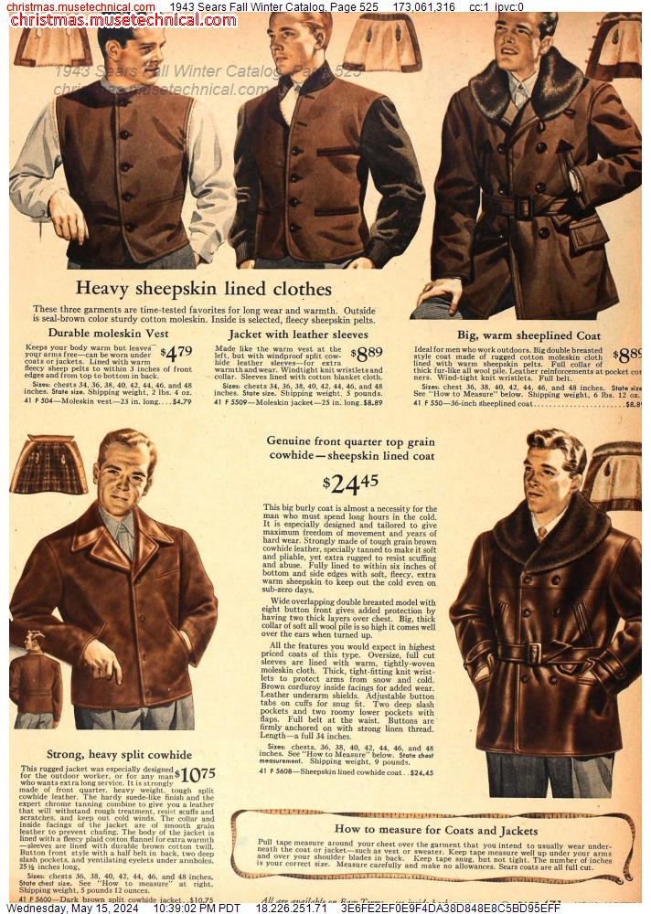 1943 Sears Fall Winter Catalog, Page 525
