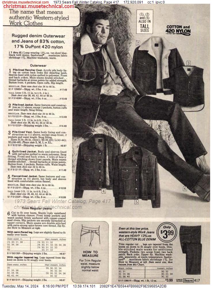 1973 Sears Fall Winter Catalog, Page 417
