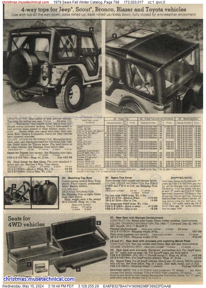 1979 Sears Fall Winter Catalog, Page 798