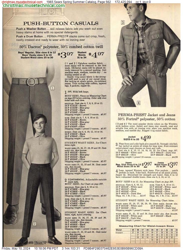 1965 Sears Spring Summer Catalog, Page 562