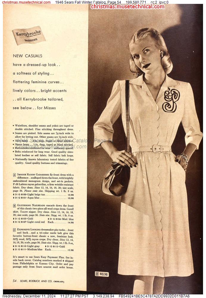 1946 Sears Fall Winter Catalog, Page 54