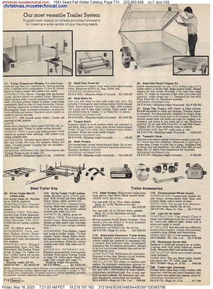 1981 Sears Fall Winter Catalog, Page 774